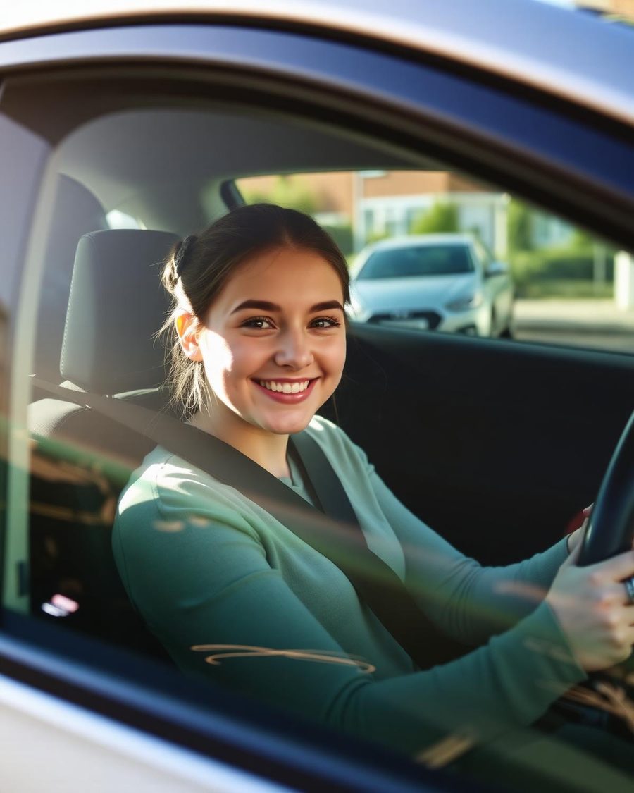 Learner driving an automatic car